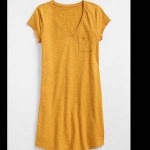 GAP Yellow V-Neck Pocket T-Shirt Dress